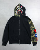 BAPE Camo WGM Shark Zip Up Hoodie - The Archive AU