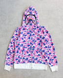BAPE Guangzhou Exclusive Camo Zip Up Shark Hoodie - The Archive AU