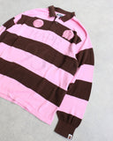 BAPE Jacquard Multilogo Stripe L/S Rugby Shirt - The Archive AU