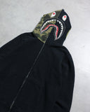 BAPE Stitched Camo WGM Shark Zip Up Hoodie - The Archive AU