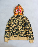 BAPE Yellow Camo Tiger Zip Up Hoodie - The Archive AU