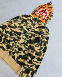 BAPE Yellow Camo Tiger Zip Up Hoodie - The Archive AU