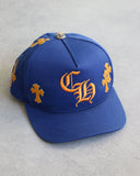 Chrome Hearts CH Embroidered Yellow Cross Patch Navy Baseball Cap - The Archive AU