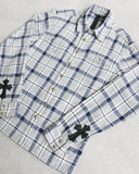 Chrome Hearts Cross Patch Flannel Button Up Shirt - The Archive AU