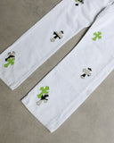 Chrome Hearts London Exclusive Levi's 501 Zebra / Green Leather Cross Patch Denim Jeans - The Archive AU