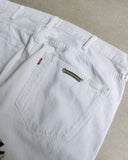 Chrome Hearts London Exclusive Levi's 501 Zebra / Green Leather Cross Patch Denim Jeans - The Archive AU