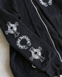 Chrome Hearts Multi Logo Horseshoe Zip Up Thermal Hoodie - The Archive AU