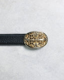 Chrome Hearts Oval .925 Bronze Belt Buckle / Leather Belt Strap - The Archive AU