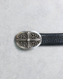 Chrome Hearts Oval .925 Silver Belt Buckle / Leather Belt Strap - The Archive AU