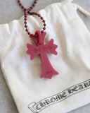Chrome Hearts Silicone Cross Necklace Burgundy - The Archive AU