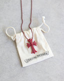 Chrome Hearts Silicone Cross Necklace Burgundy - The Archive AU