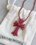 Chrome Hearts Silicone Cross Necklace Burgundy - The Archive AU
