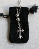 Chrome Hearts Tiny Ball Cross .925 Silver Pendant - The Archive AU