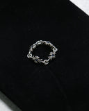 Chrome Hearts Tiny E Cross .925 Silver Blue Sapphire Ring - The Archive AU
