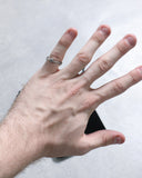 Chrome Hearts Tiny E Cross .925 Silver Blue Sapphire Ring - The Archive AU