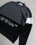 Off White Paneled Knitted Sweater - The Archive AU
