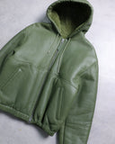 Stussy Shearling Hooded Leather Work Jacket - The Archive AU