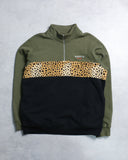 Supreme Paneled Leopard Quarter Zip Sweatshirt - The Archive AU