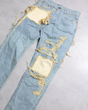 Val Khristopher Sample Patchwork Straight Leg Denim Jeans - The Archive AU